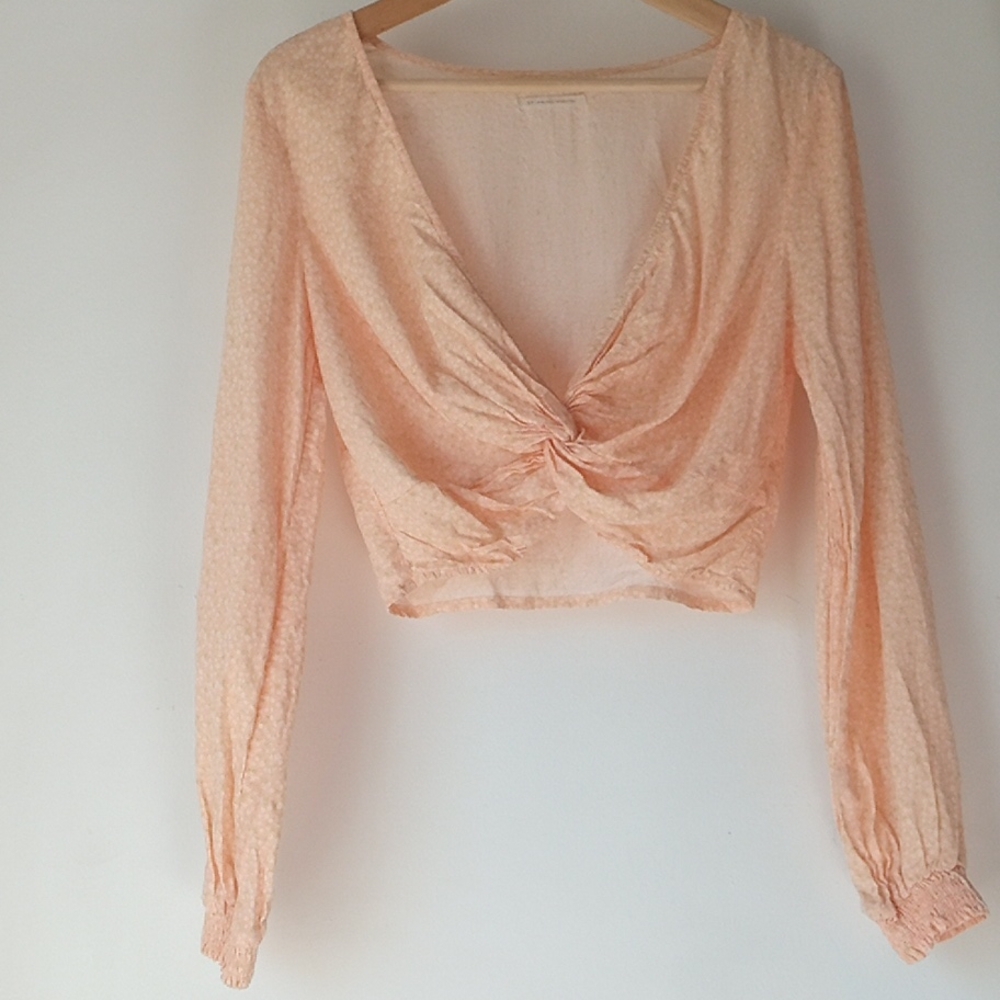 Urban Outfitters S Floral Twist Front Crop Top